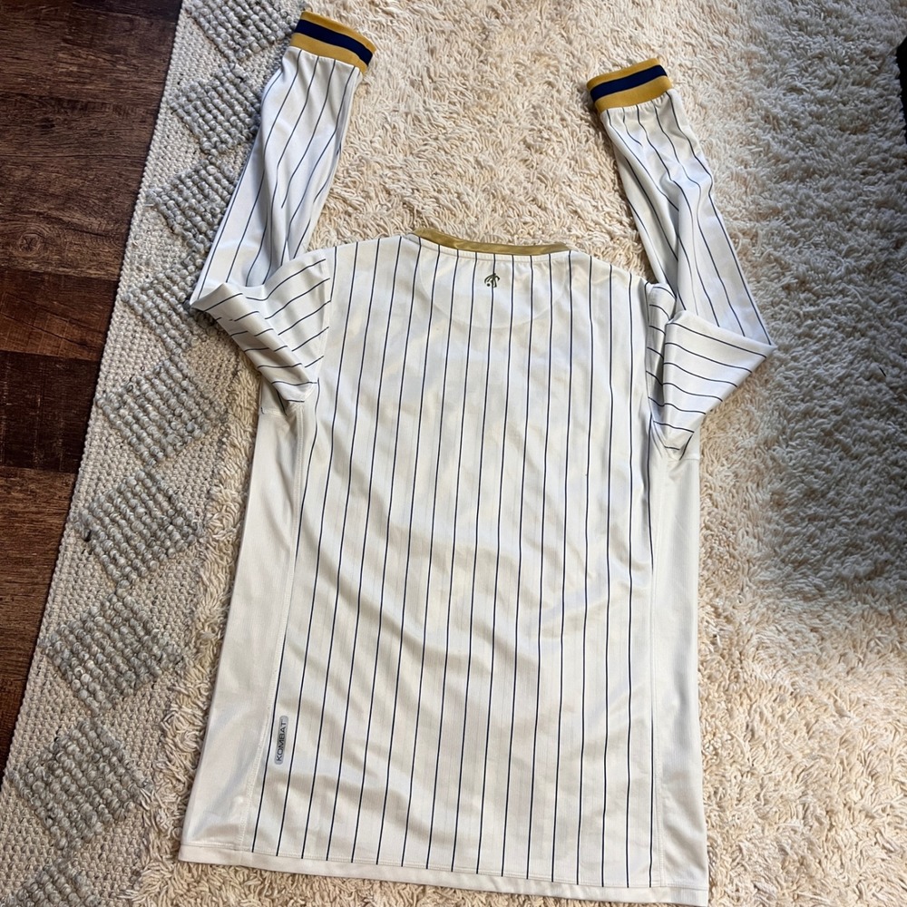 Kappa Athens Kallithea FC Away Jersey Mens XL Long Sleeve Pinstripe AKFC 66 Gold - Picture 7 of 9